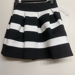 Siwy Black White Striped Textured A-Line Mini Skirt Size S